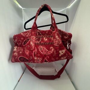 Vera Bradley Classic Red Travel Bag with Paisley Design